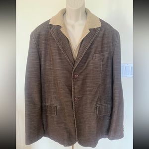 DKNY JEANS Mens Brown Corduroy Single Breasted Pockets Casual Blazer Jacket XXL